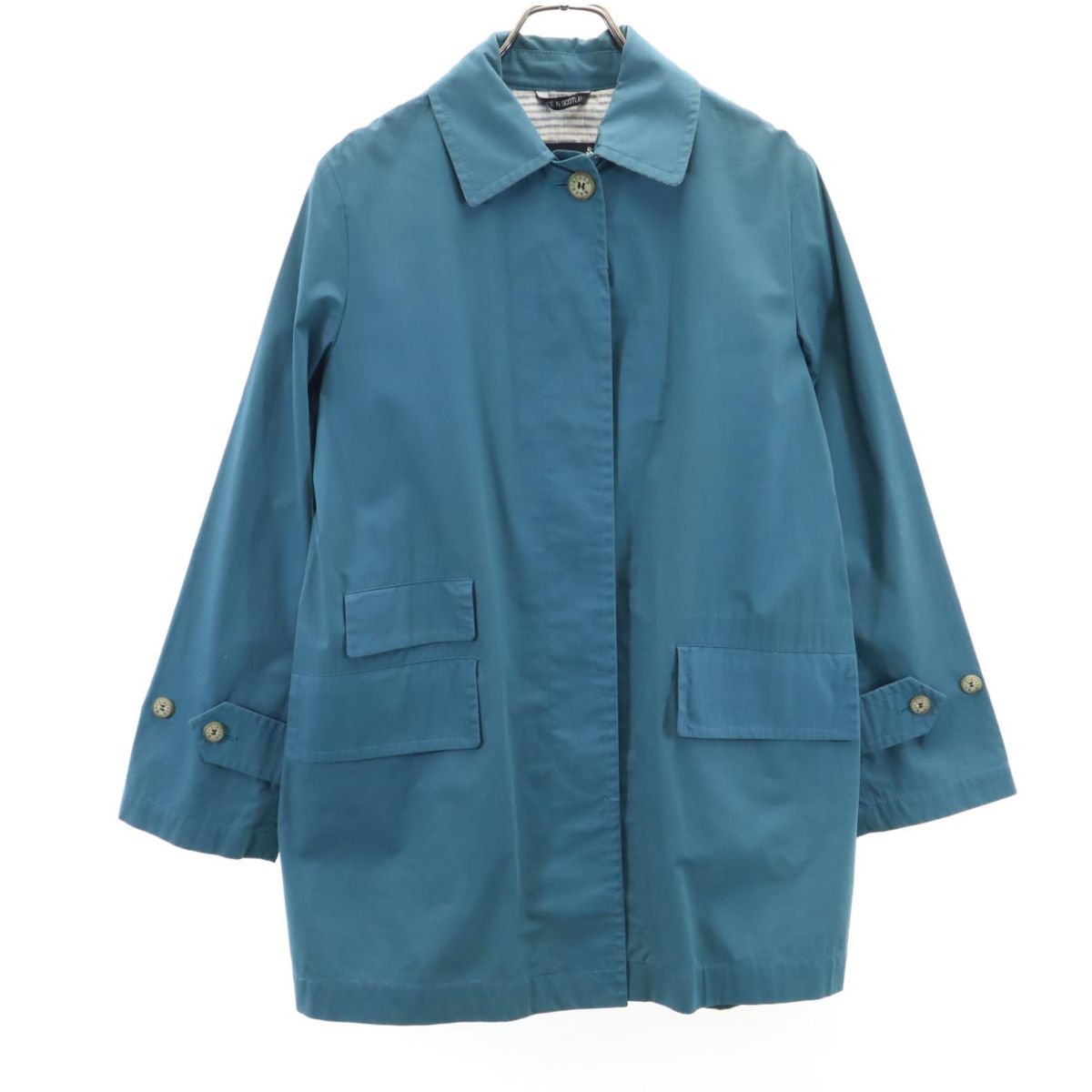Turn-Down Collar Coat - 古着 Mackintosh マッキントッシュ 英国製 ステンカラーコート 34 ブルー系 レディース 【中古】