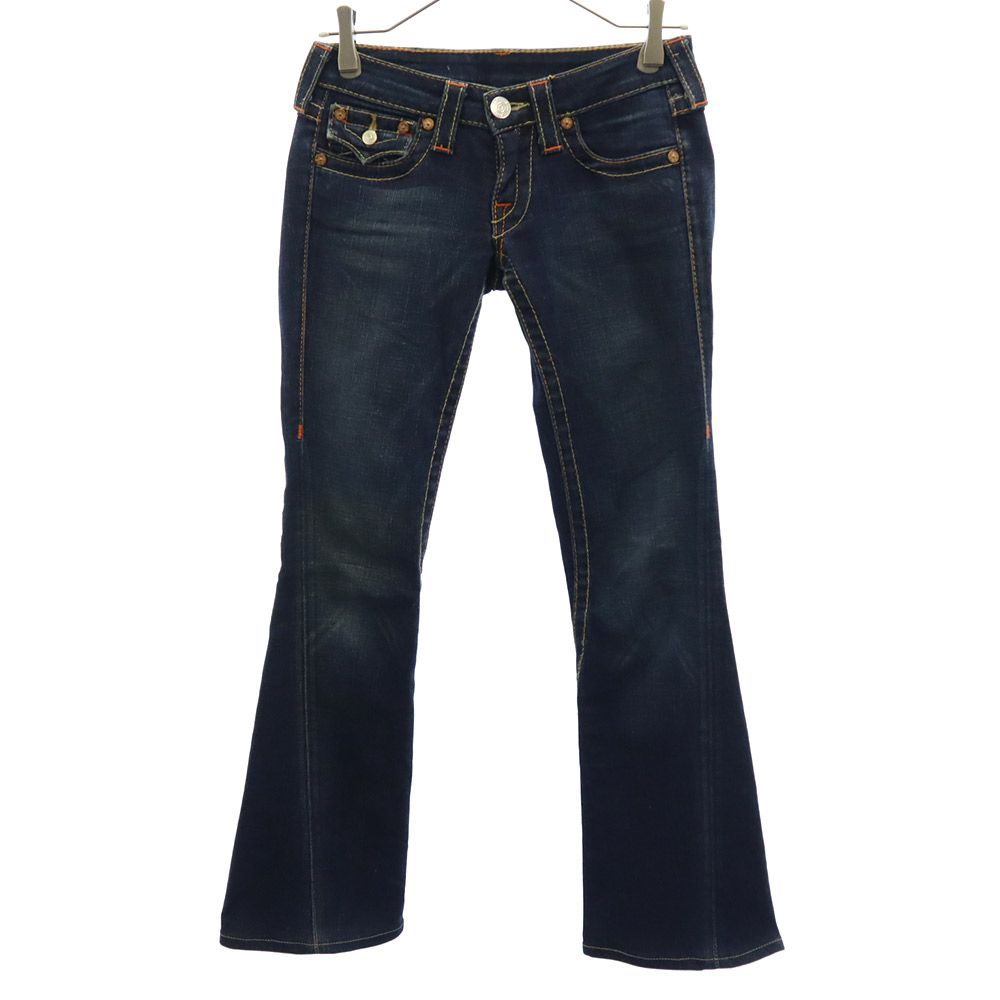 トゥルーレリジョン ブーツカット デニムパンツ 24 ネイビー TRUE RELIGION ジーパン レディース 【中古】 【240226】