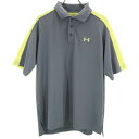 古着 アンダーアーマー UNDER ARMOUR トレーニング 半袖 ポロシャツ LG グレー系 メンズ 【中古】
