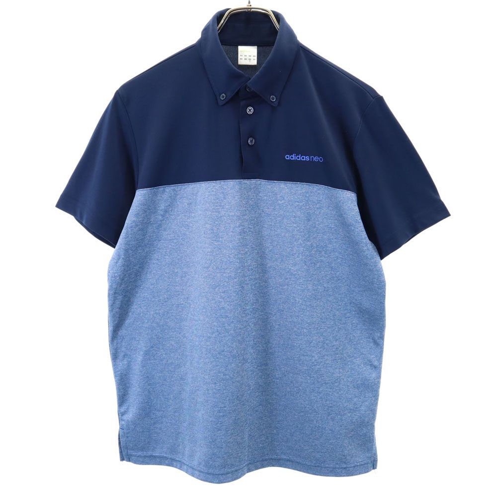 樂天商城 - 古着 アディダスネオ adidas NEO 半袖 ハーフボタン Tシャツ M ブルー メンズ 【中古】