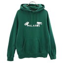 古着 XLARGE エクストララージ 長袖 スウェットパーカー M グリーン メンズ 【中古】