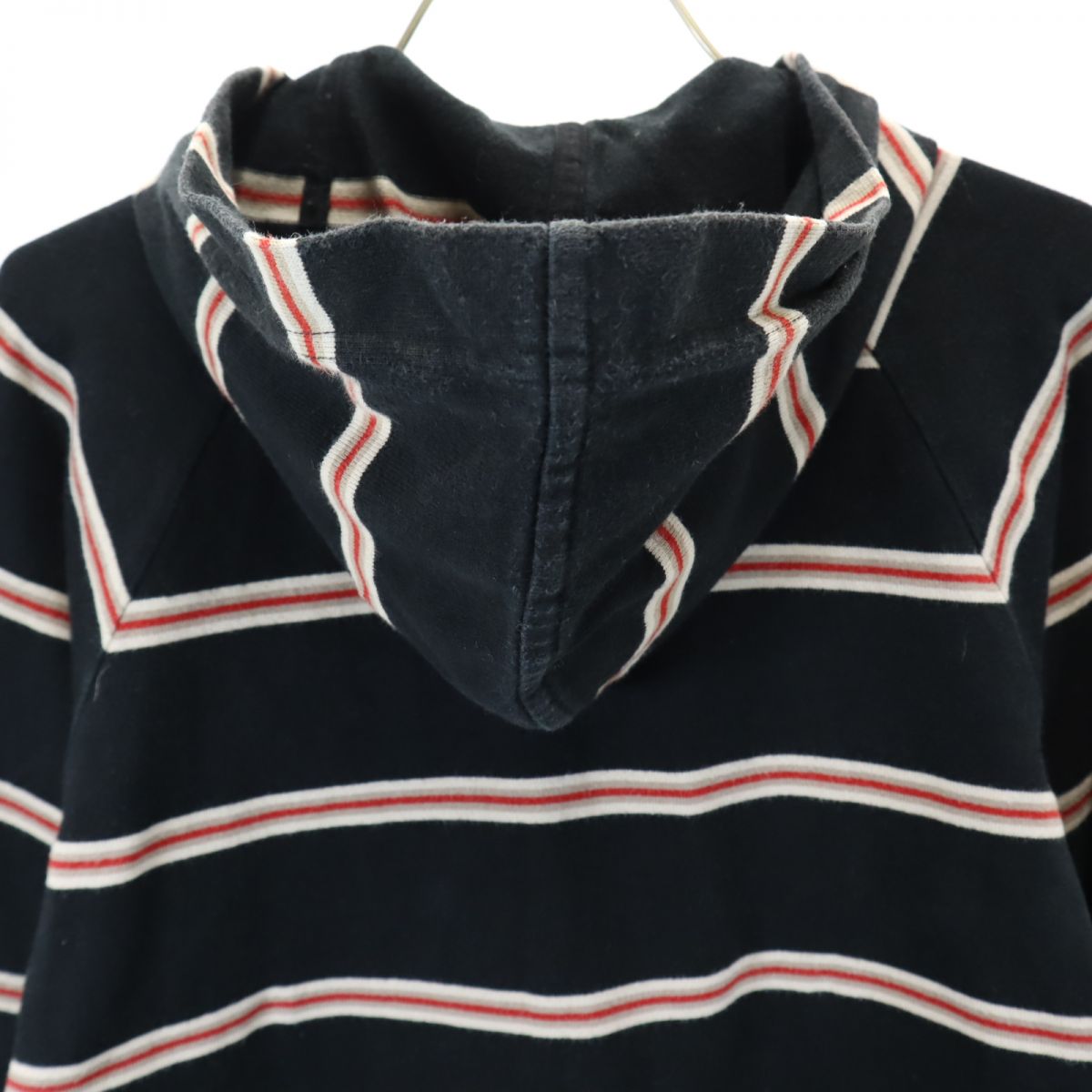 古着 BURBERRY バーバリー 三陽商会 ボーダー柄 長袖 ハーフジップ パーカー 140A ブラック LONDON プルオ space01-10644013 古着、USED専門百貨店BIG2nd サンプル画像3