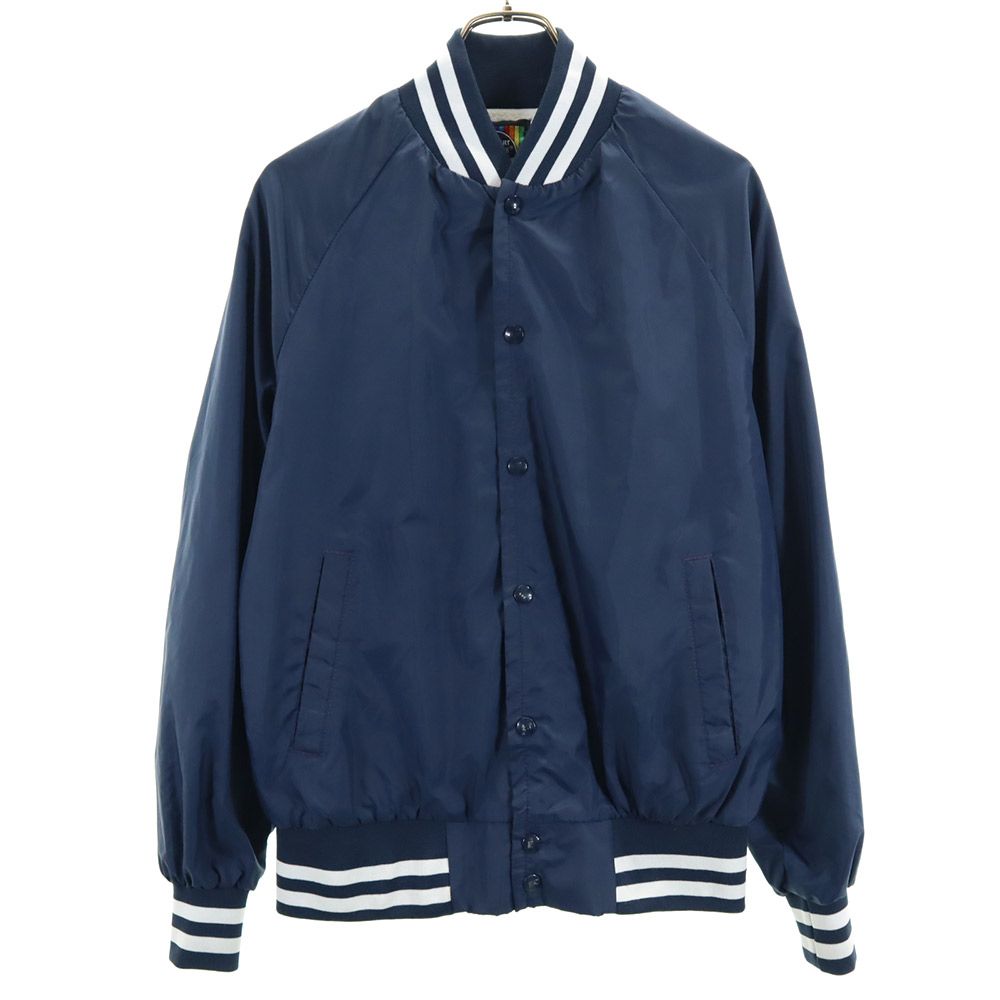 樂天商城 - 古着 knit shirt exchange 90s オールド 長袖 スタジャン M ネイビー系 メンズ 【中古】