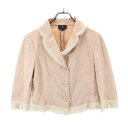 ランバンオンブルー デザイン 花柄 テーラードジャケット 38 ベージュ系 LANVIN en Bleu レディース 【中古】 【230313】(4)