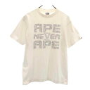 ベイプ 日本製 プリント 半袖 Tシャツ XS ホワイト系 BAPE A BATHING APE メンズ 【中古】 【230709】 メール便可