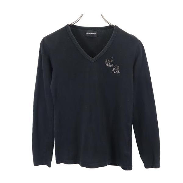 古着 Emporio Armani エンポリオアルマーニ 日本製 長袖 Tシャツ XS 黒 ロンT メンズ 【中古】 【PD】