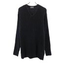 ダナキャランニューヨーク コットン Vネック リブニット S ブラック系 DKNY DONNA KARAN NEW YORK 長袖 セーター メンズ 【中古】 【231017】