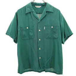 クーティープロダクションズ 日本製 半袖 オープンカラーシャツ S グリーン系 COOTIE PRODUCTIONS メンズ 【中古】 【240321】 メール便可 【PD】