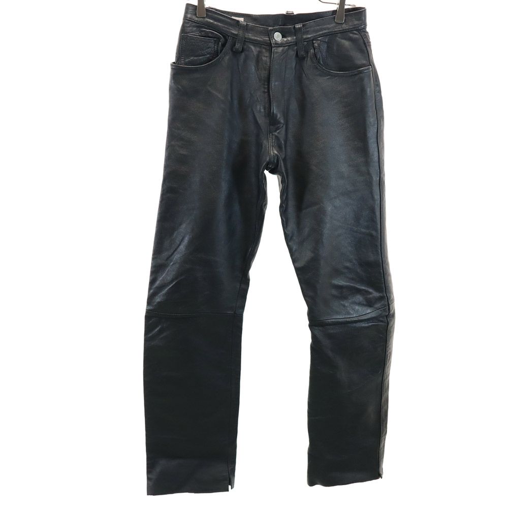 古着 Johnbull ジョンブル レザー パンツ M ブラック タロンジップ 牛革 メンズ 【中古】 【PD】
