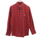 古着 CHAPS RALPH LAUREN チャップスラルフローレン チェック柄 長袖 ボタンダウンシャツ M 赤系 メンズ 【中古】 【PD】