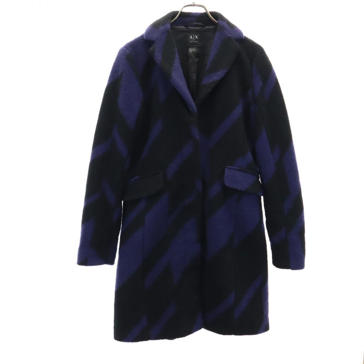 古着 アルマーニエクスチェンジ ARMANI EXCHANGE ウールブレンド チェスターコート M 黒系 レディース 【中古】