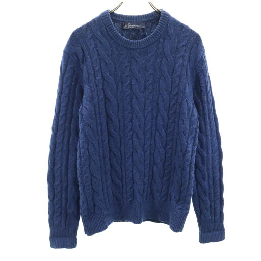 古着 ギャップ GAP ウールブレンド 長袖 ケーブル編み セーター S ブルー ニット メンズ 【中古】 古着 ギャップ GAP ウールブレンド 長袖 ケーブル編み セーター S ブルー ニット メンズ 【中古】