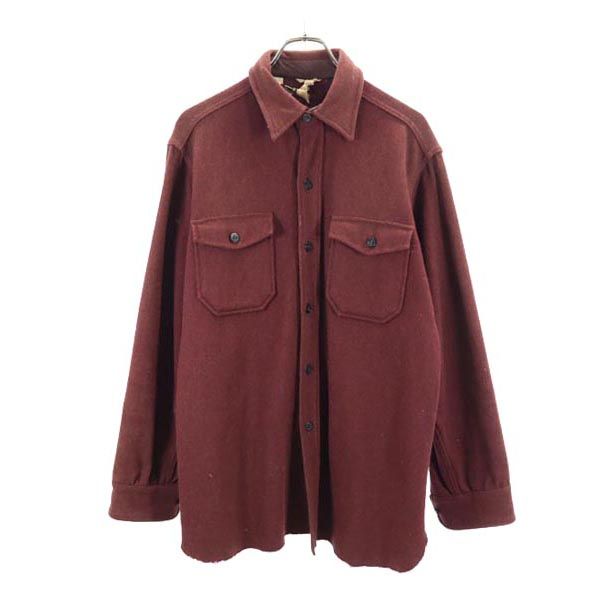 ウールリッチ 60s 70s ヴィンテージ 白タグ 長袖 シャツ L ブラウン系 WOOLRICH メンズ 【中古】 【231219】 【PD】