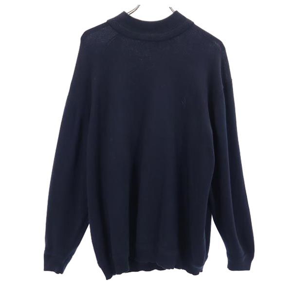 古着 ノーティカ NAUTICA 長袖 コットン ニット XL ネイビー系 ロゴ セーター メンズ 【中古】 【PD】