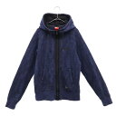 ナイキ 総柄 スウェットジップパーカー S ネイビー_ブラック NIKE メンズ 古着 221110