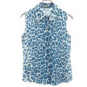 古着 ミュウミュウ MIUMIU イタリア製 総柄 ノースリーブ シャツ 36 ブルー系 レディース 【中古】
