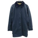 バブアー 襟コーデュロイ ロングコート 12 ネイビー Barbour レディース  