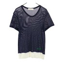 トーガビリリース 日本製 メッシュ 半袖 Tシャツ ONE ネイビー系 TOGA VIRILIS メンズ   メール便可