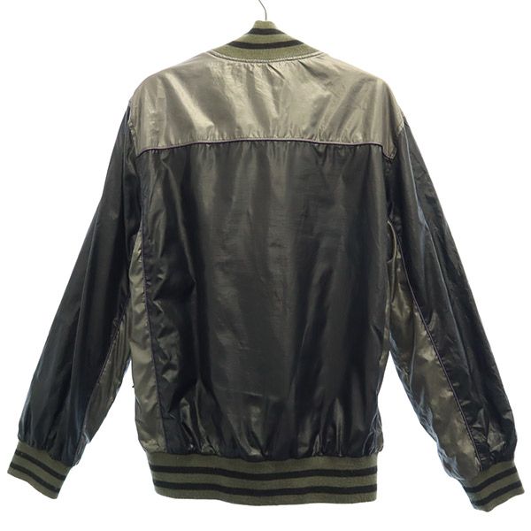 ハンテン ワンポイント刺繍 ジップアップブルゾン M カーキ×ブラック HANGTEN メンズ 【中古】 【230201】