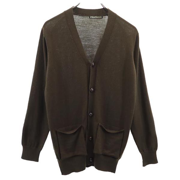 古着 FRAPBOIS フラボア ウール100％ 長袖 ニット カーディガン カーキ レディース 【中古】 【PD】