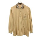 ダックス 日本製 長袖 ポロシャツ ゴルフウェア M ベージュ DAKS GOLF メンズ 【中古】 【230818】