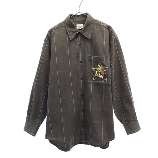カステルバジャックスポーツ 総柄 長袖 シャツ 1 ネイビー系 Cast elbajac sport コットンシャツ メンズ 【中古】 【230318】