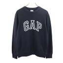 ギャップ 長袖 トレーナー XS ブラック系 GAP スウェット 裏起毛 メンズ 【中古】 【231221】