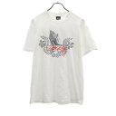  ステューシー ロゴ 半袖 Tシャツ M 白 STUSSY メンズ  メール便可