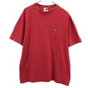 トミーヒルフィガー オールド 半袖 Tシャツ M レッド系 TOMMY HILFIGER ロゴ メンズ 【中古】 【230620】