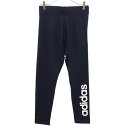 未使用 アディダス ロゴプリント スポーツ ロング タイツ スパッツ 2XOT ネイビー adidas スポーツ トレーニング レディース 【中古】 【2304...