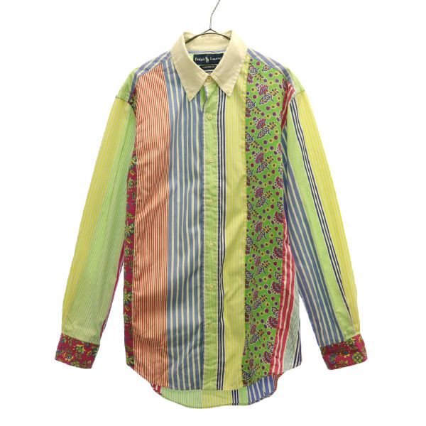 ラルフローレン 総柄 長袖 ボタンダウンシャツ M Ralph Lauren メンズ 【中古】 【221210】 メール便可