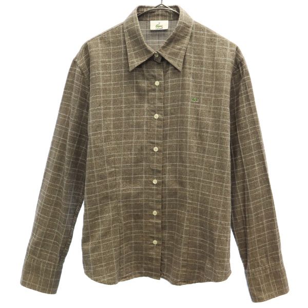 ラコステ 日本製 チェック 長袖 チ