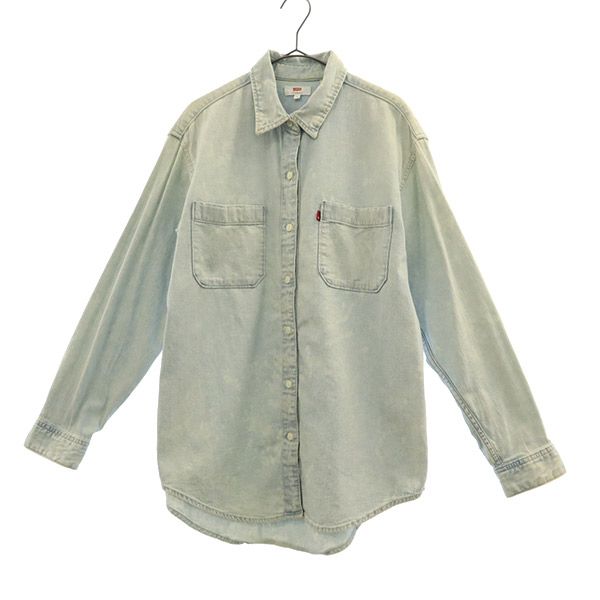 古着 Levi's リーバイス 刺繍 長袖 デニムシャツ XS ブルー レディース 【中古】