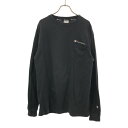 チャンピオン 長袖 Tシャツ XL ブラック Champion ロンT ポケT メンズ 【中古】 【240318】