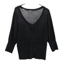古着 アルマーニエクスチェンジ ARMANI EXCHANGE シルクブレンド 7分袖 ニット カーディガン S 黒 レディース 【中古】