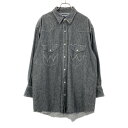 ラングラー 長袖 ウエスタンシャツ M ネイビー Wrangler メンズ 【中古】 【240324】