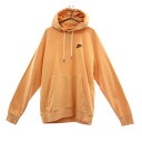 古着 NIKE ナイキ ロゴワッペン 長袖 スウェットパーカー S オレンジ プルオーバー 裏起毛 トレーナー メンズ 【中古】 【PD】
