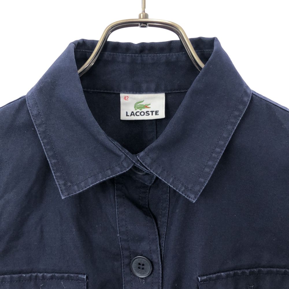 古着 LACOSTE ラコステ 7分袖 シャツジャケット 42 ネイビー レディース 【中古】 【PD】