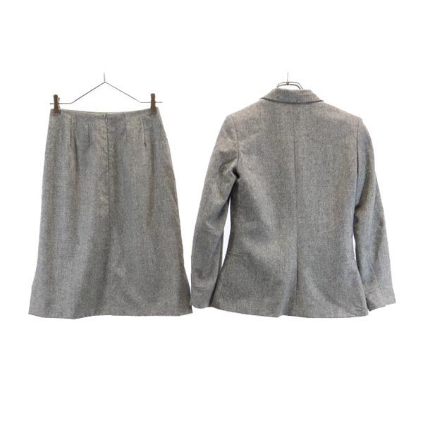 サルヴァトーレフェラガモ イタリア製 ウールブレンド セットアップ スカートスーツ I38 グレー系 Salvatore Ferragamo レディース 【中古】 【231009】