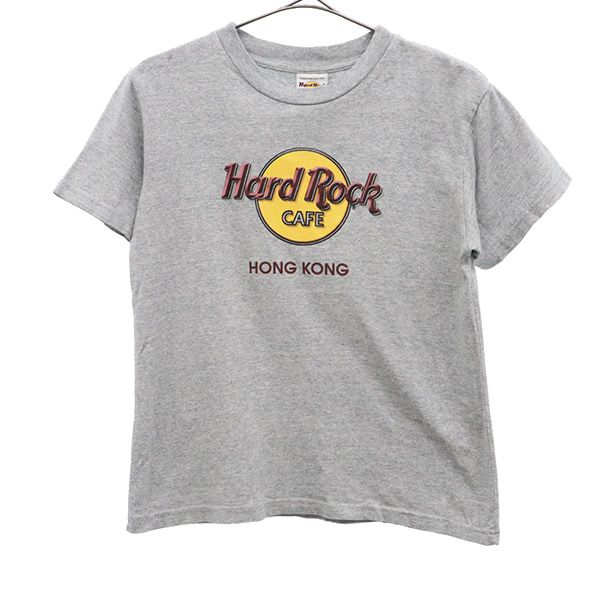 楽天古着、USED専門百貨店BIG2ndハードロックカフェ 香港 プリント 半袖Tシャツ L グレー Hard Rock CAFE キッズ 【中古】 【230714】 メール便可