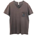 ディーゼル 半袖 Vネック Tシャツ XL ブラウン DIESEL