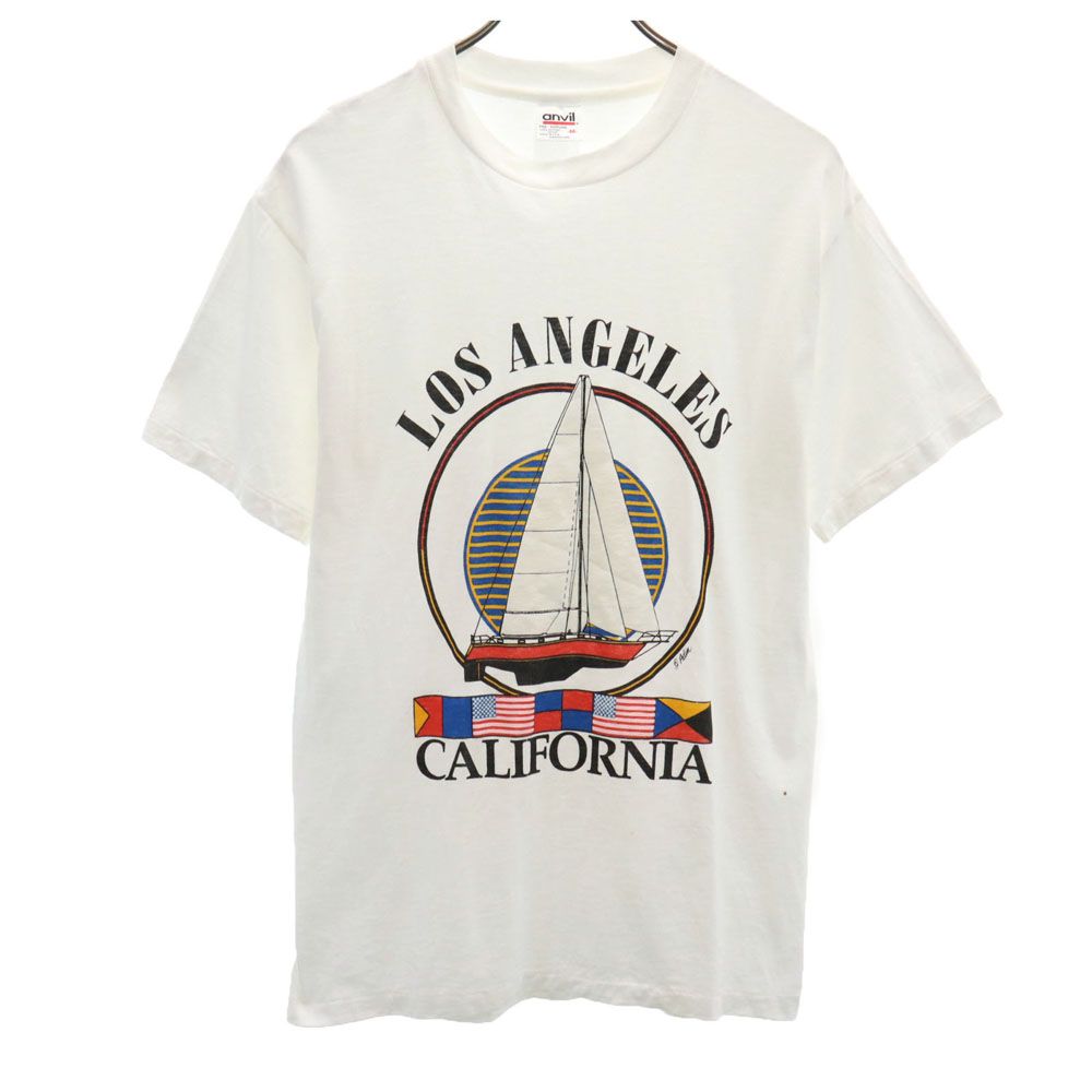 古着 anbil アンビル 90s USA製 オールド プリント 半袖 Tシャツ M ホワイト メンズ 【中古】 【PD】