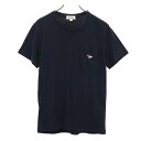 メゾンキツネ 半袖 Tシャツ XS ブラック系 MAISON KITSUNE ロゴ 胸ポケット メンズ 【中古】 【230618】 メール便可 【PD】