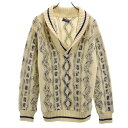 古着 PENDLETON ペンドルトン 70s USA製 ヴィンテージ 長袖 Vネック ニット M ベージュ ケーブル編み セーター レディース 【中古】 【P...