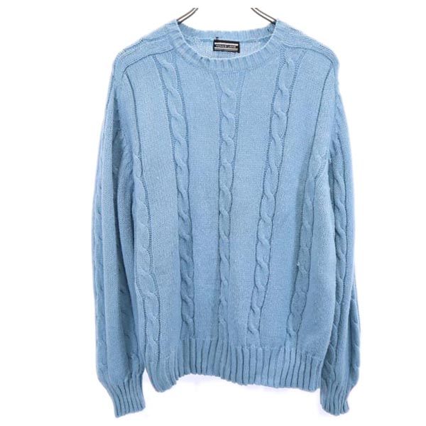 Rakuten - 古着 WINKSLANE 90s オールド 長袖 ケーブル ニット ブルー系 セーター メンズ 【中古】 【PD】