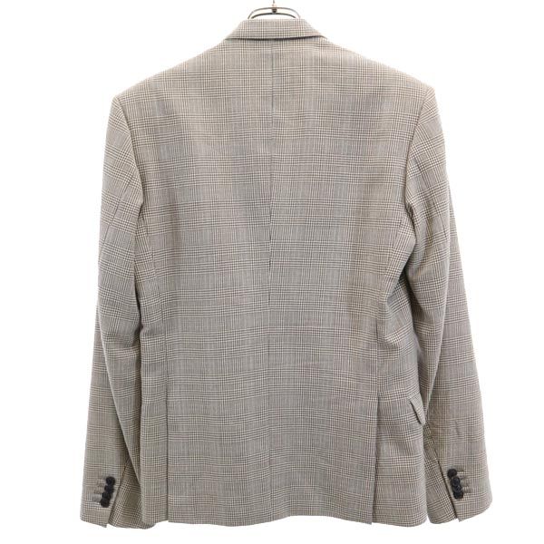 ファクトタム ウール100％ 日本製 グレンチェック柄 テーラードジャケット 48 グレー FACTOTUM ダブルボタン メンズ 【中古】 【231012】