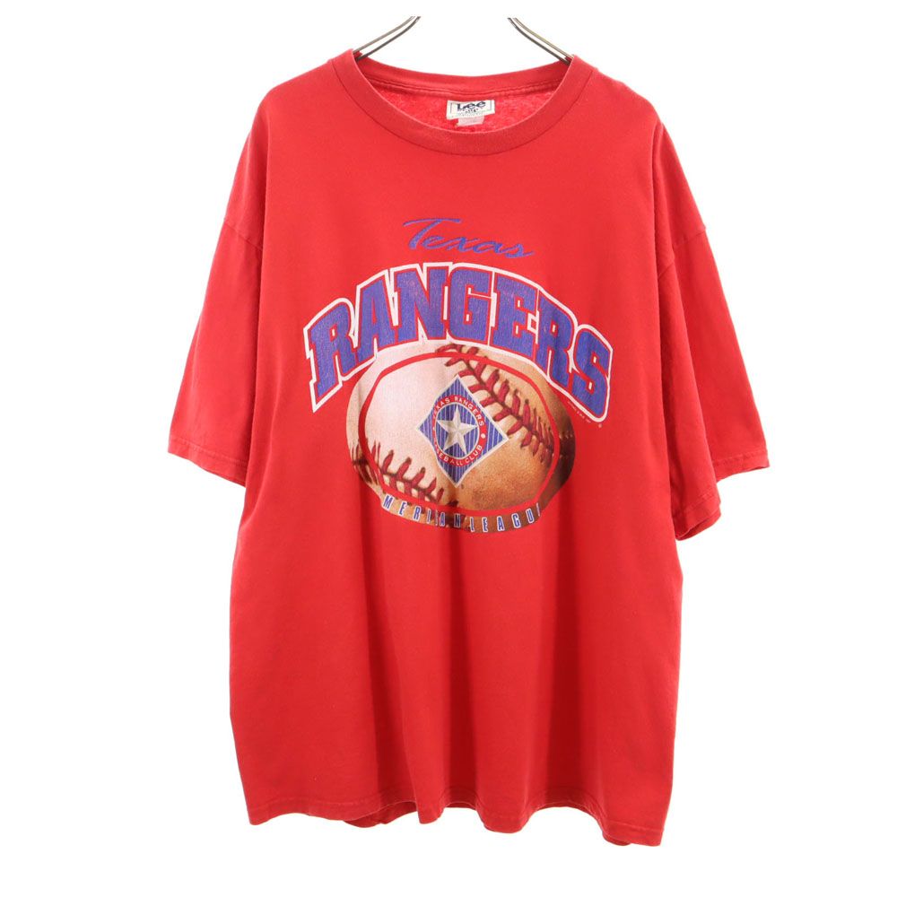 古着 リースポーツ Lee SPORT 半袖 テキサスレンジャーズ Tシャツ 2XL レッド RANGERS ビッグサイズ メンズ 【中古】