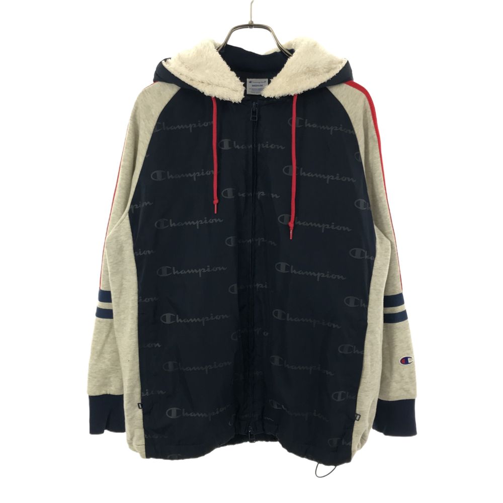 古着 チャンピオン Champion ボアフード 中綿ジャケット M ネイビー×グレー レディース 【中古】