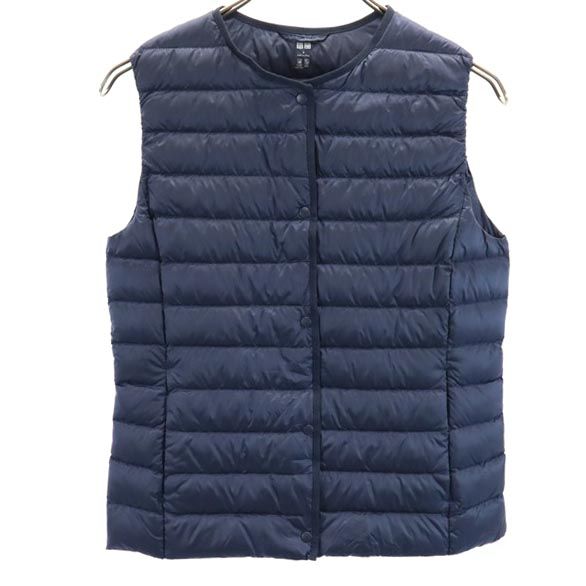 ユニクロ ノーカラー ウルトラライト ダウンベスト M ネイビー UNIQLO レディース 【中古】 【231225】 【PD】