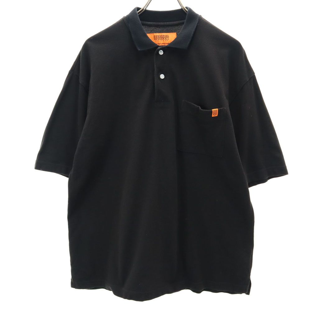 古着 UNIVERSAL OVERALL ユニバーサルオーバーオール 半袖 ポロシャツ M 黒 鹿の子地 メンズ 【中古】 ..